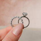 3.0CT Oval Cut Moissanite Pave Bridal Ring Set