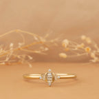 0.08 TCW Baguette & Round Cut Cluster Gold Moissanite Wedding Band