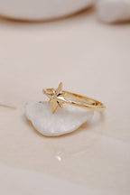 Solid Plain Gold Starburst Wedding Band