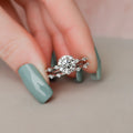 2.0CT Round Brilliant Cut Moissanite Dainty Bridal Ring Set