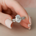 2.0CT Oval Cut Moissanite Dainty Bridal Ring Set