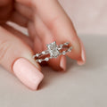 1.0CT Radiant Cut Moissanite Solitaire Bridal Ring Set