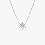 0.25 TCW Baguette and Round Cut Layering Snowflake Diamond Moissanite Necklace