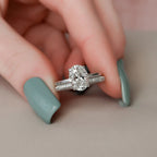 2.0CT Oval Cut Moissanite Solitaire Bridal Ring Set
