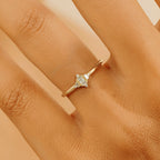 0.08 TCW Baguette & Round Cut Cluster Gold Moissanite Wedding Band