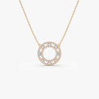 0.44 TCW Round & Baguette Cut Circle Diamond Moissanite Necklace