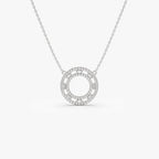 0.44 TCW Round & Baguette Cut Circle Diamond Moissanite Necklace