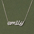 1.0 TCW Customized Nameplate Moissanite Diamond Necklace for Women