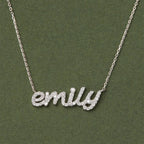 1.0 TCW Customized Nameplate Moissanite Diamond Necklace for Women