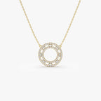 0.44 TCW Round & Baguette Cut Circle Diamond Moissanite Necklace