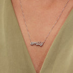 1.0 TCW Customized Nameplate Moissanite Diamond Necklace for Women