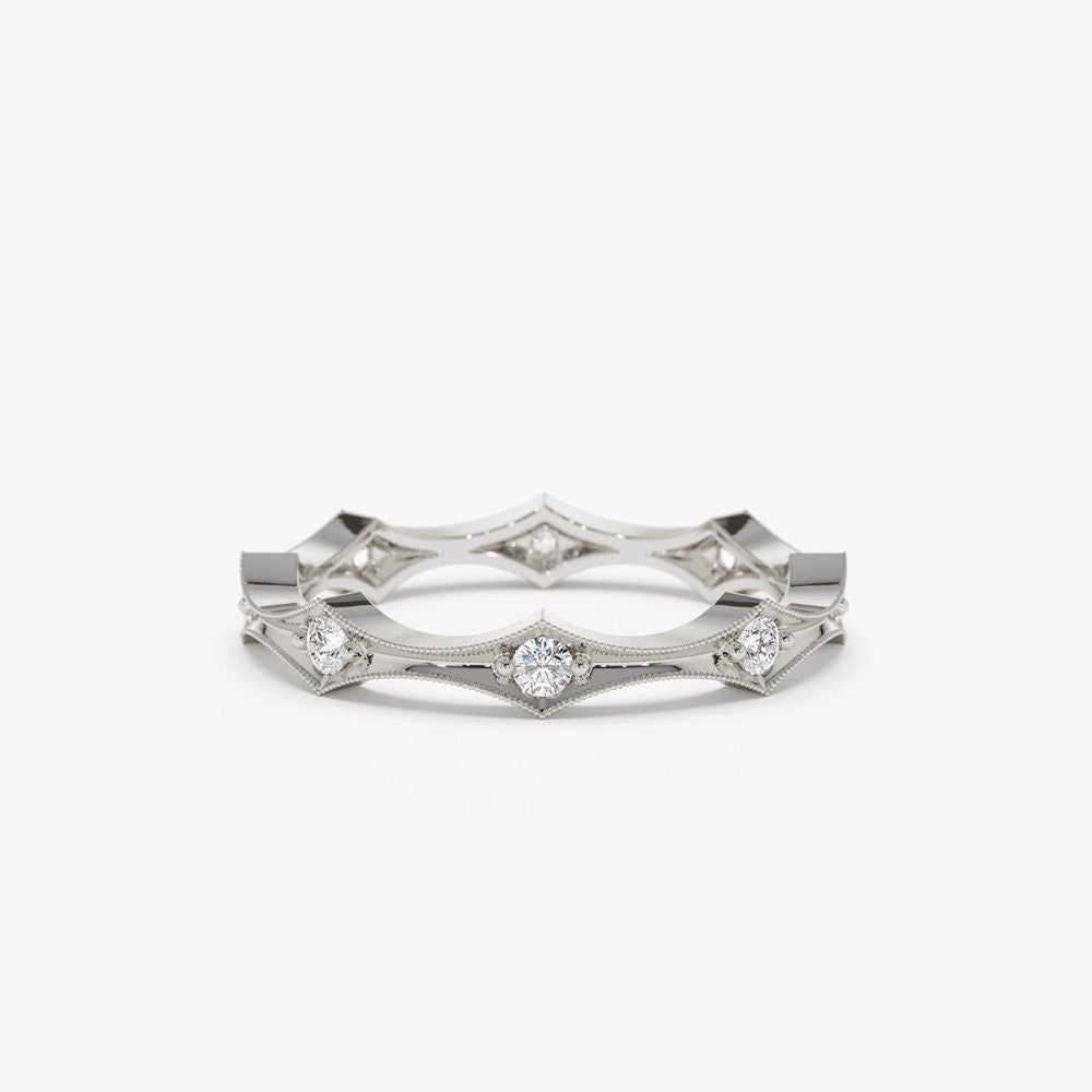 0.28 TCW Round Cut Eternity Moissanite Wedding Band