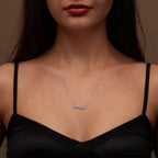 1.0 TCW Customized Nameplate Moissanite Diamond Necklace for Women