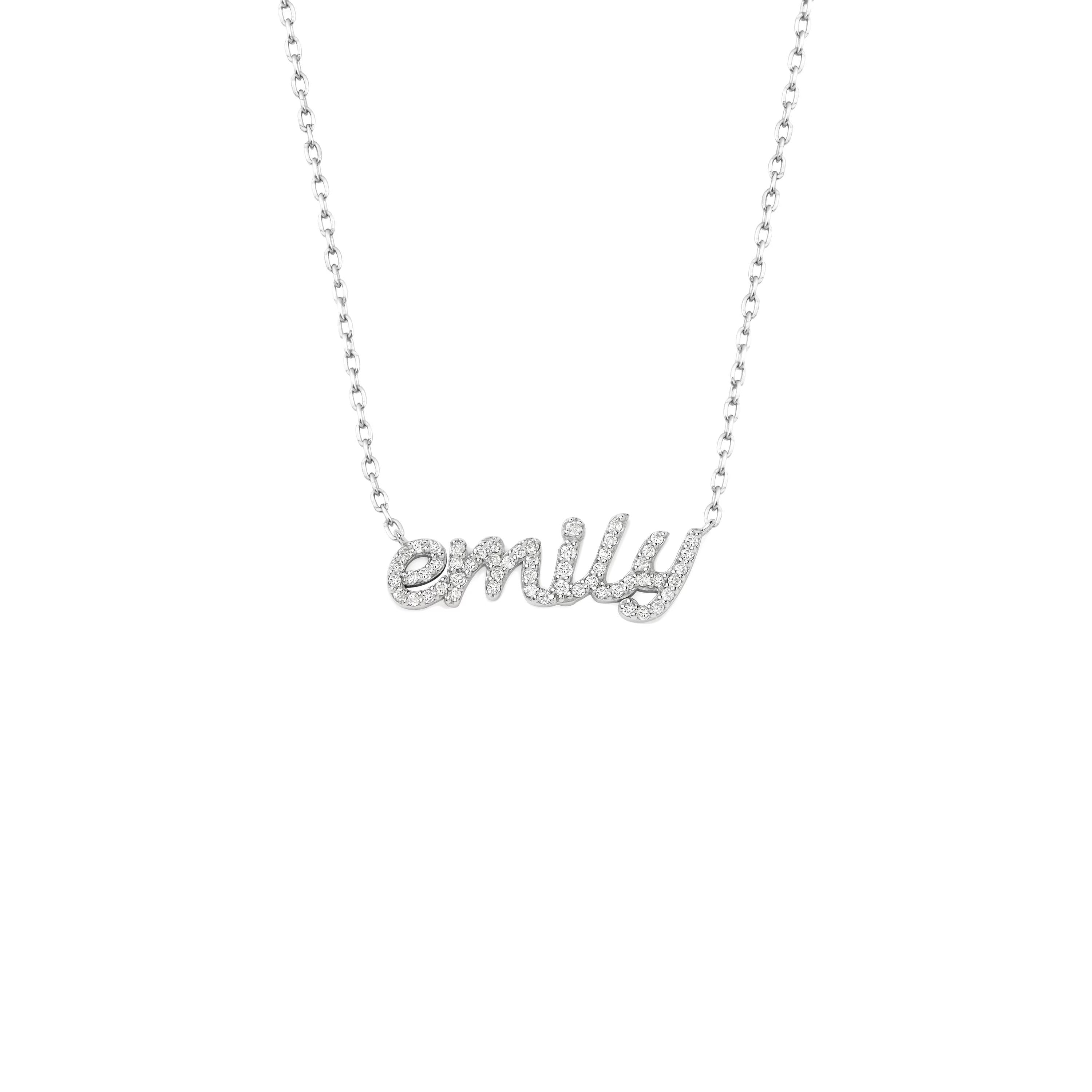 1.0 TCW Customized Nameplate Moissanite Diamond Necklace for Women