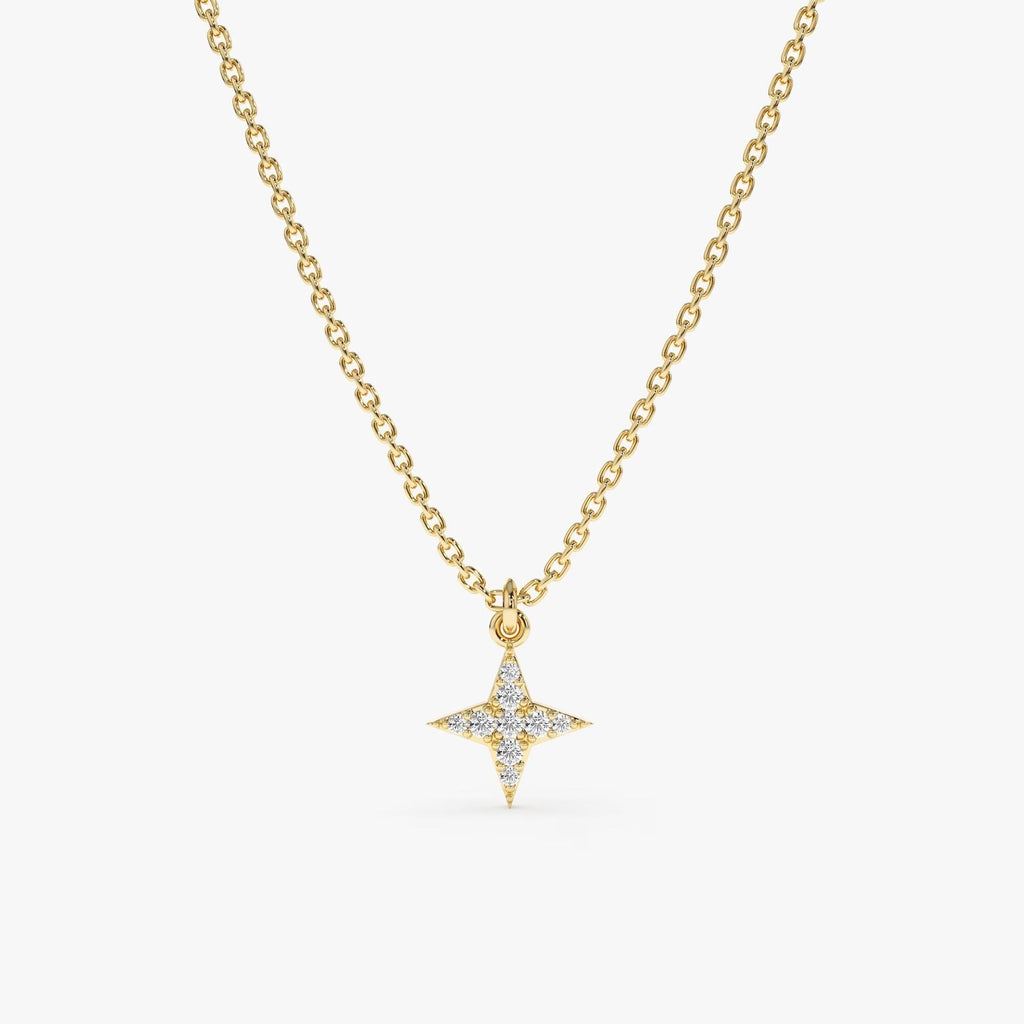 0.07 TCW Round Cut North Star Moissanite Diamond Necklace