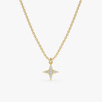 0.07 TCW Round Cut North Star Moissanite Diamond Necklace