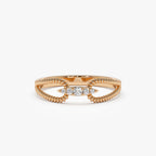 0.07 TCW Round Cut Double Rope Moissanite Wedding Band