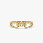 0.07 TCW Round Cut Double Rope Moissanite Wedding Band