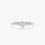 0.08 TCW Baguette & Round Cut Cluster Gold Moissanite Wedding Band
