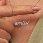 1.0 TCW Customized Nameplate Moissanite Diamond Necklace for Women