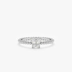 0.18 TCW Round & Marquise Cut Butterfly Gold Moissanite Wedding Band