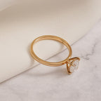 Solid Gold Cushion Cut Moissanite Engagement Ring, Anniversary Gift