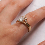 Solid Gold Cushion Cut Moissanite Engagement Ring, Anniversary Gift