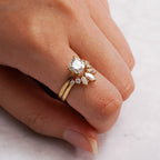 Solid Gold Cushion Cut Moissanite Engagement Ring, Anniversary Gift