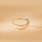 0.39 TCW Round Cut Cross Statement Moissanite Wedding Band
