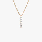 0.22 TCW Round Cut Layered Five Stone Moissanite Diamond Necklace
