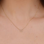 0.07 TCW Round Cut Butterfly Moissanite Diamond Necklace