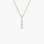 0.22 TCW Round Cut Layered Five Stone Moissanite Diamond Necklace