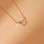 0.07 TCW Round Cut Butterfly Moissanite Diamond Necklace