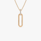 0.05 TCW Round Cut Gold Paper Clip Link Moissanite Diamond Necklace