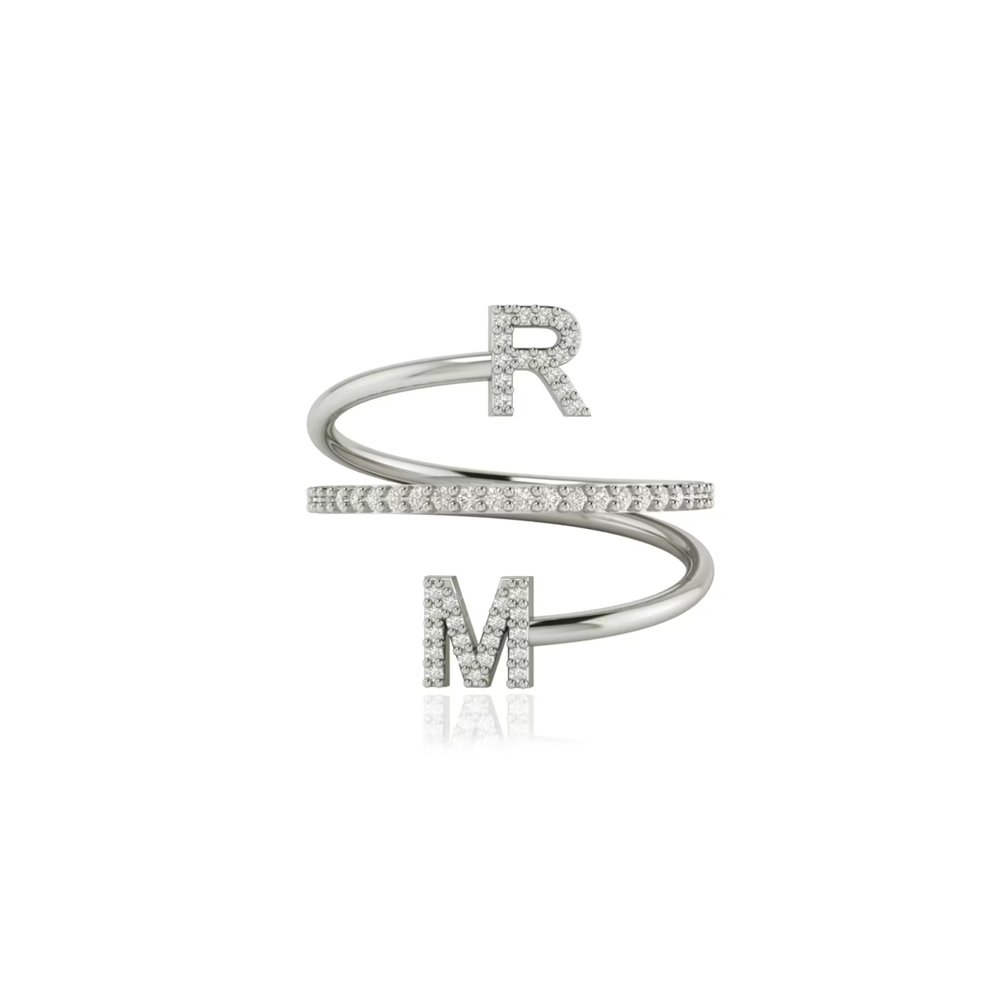 0.25 TCW Round Cut Double Letter Moissanite Wedding Band