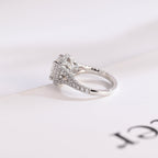 Solid Gold Cushion Cut Moissanite Engagement Ring, Proposal Ring