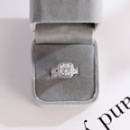 Solid Gold Cushion Cut Moissanite Engagement Ring, Proposal Ring