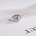 Solid Gold Cushion Cut Moissanite Engagement Ring, Proposal Ring