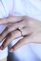 Solid Gold Elongated Cushion Moissanite Engagement Ring, Promise Ring