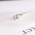 Solid Gold Elongated Cushion Moissanite Engagement Ring, Promise Ring