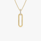 0.05 TCW Round Cut Gold Paper Clip Link Moissanite Diamond Necklace