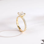 Solid Gold Asscher Cut Moissanite Engagement Ring, Promise Ring