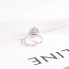 Solid Gold Heart Cut Pink Sapphire Engagement Ring with Double Halo, Statement Ring