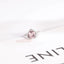 Solid Gold Heart Cut Pink Sapphire Engagement Ring with Double Halo, Statement Ring