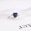 Solid Gold Heart Cut Moissanite Sapphire Engagement Ring with Halo