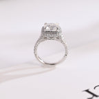 Solid Gold Cushion Cut Moissanite Engagement Ring, Proposal Ring