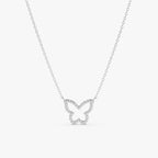 0.07 TCW Round Cut Butterfly Moissanite Diamond Necklace