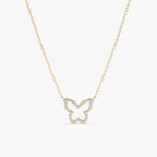 0.07 TCW Round Cut Butterfly Moissanite Diamond Necklace