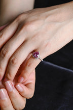 Solid Gold Heart Cut Pink Moissanite Sapphire Engagement Ring