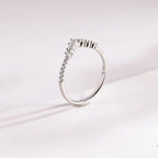 Moissanite Crown Ring, Solid Gold Stacking Ring, Dainty Wedding Band,